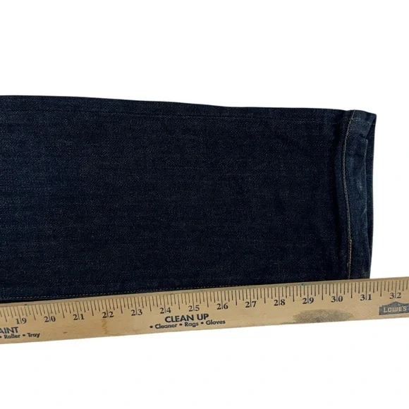 Buck Mason Jeans Mens 33x31 Blue Selvedge Denim Slim Dark Wash Faded USA Made - Picture 13 of 14
